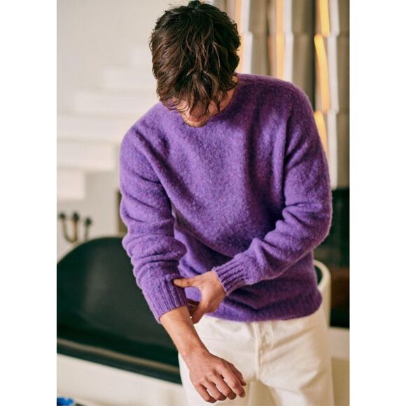 Octobre Editions Purple Crewneck Wool Sweater - Picture 1 of 6